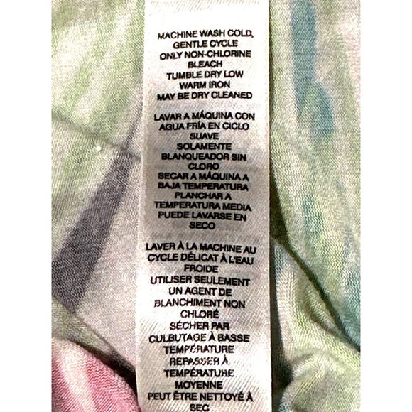 Chicos Short Sleeve Blouse Vibrant Multi Colored Floral Abstract Print V Neck - Picture 7 of 10